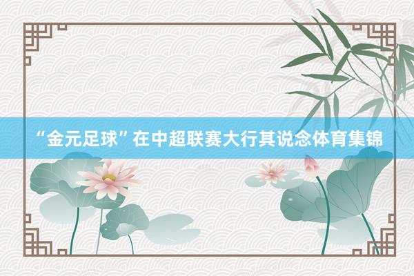 “金元足球”在中超联赛大行其说念体育集锦