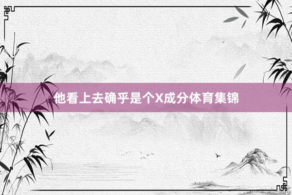 他看上去确乎是个X成分体育集锦