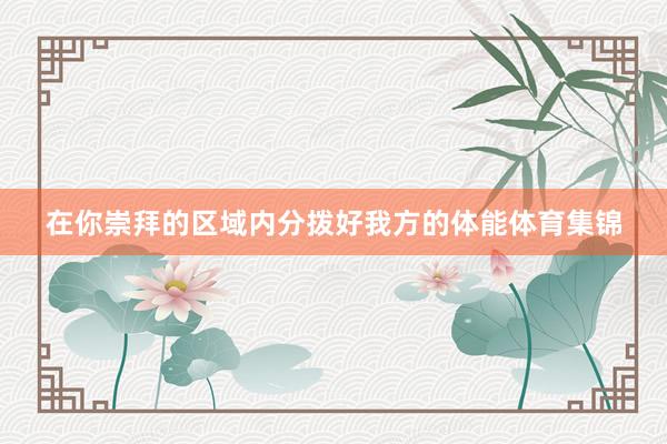 在你崇拜的区域内分拨好我方的体能体育集锦