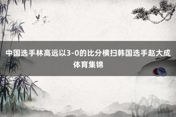 中国选手林高远以3-0的比分横扫韩国选手赵大成体育集锦