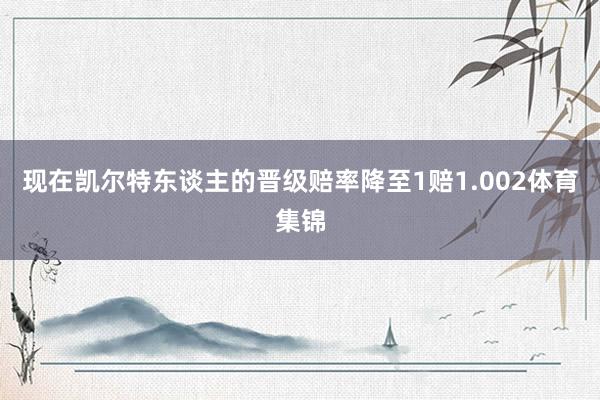 现在凯尔特东谈主的晋级赔率降至1赔1.002体育集锦